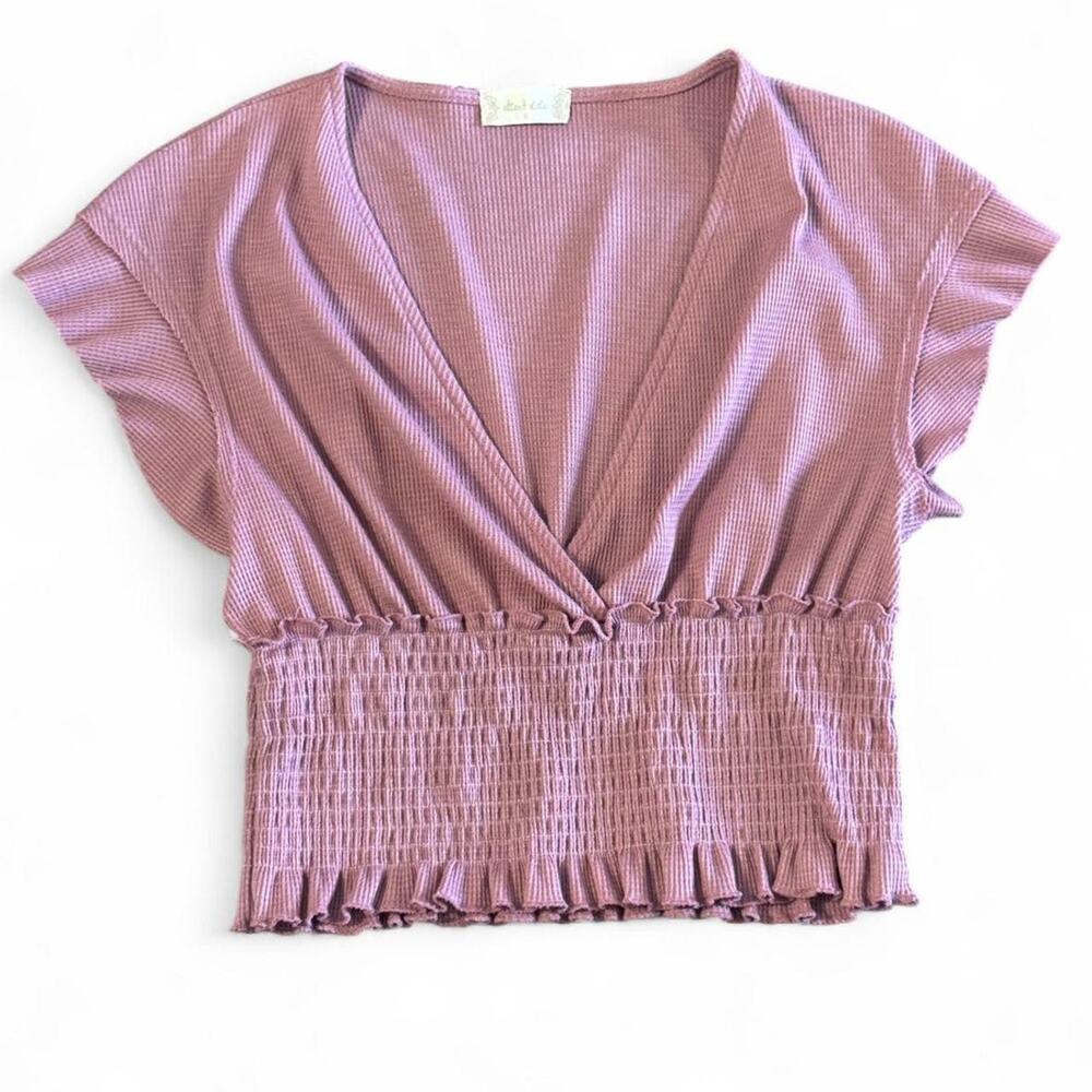 Mauve ruffle crop top Altr'd State